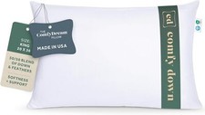 ComfyDown 50/50 Down Feather Blend ComfyDream Bed Pillow for Sleeping