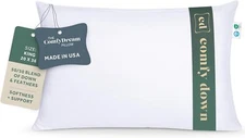 ComfyDown 50/50 Down Feather Blend ComfyDream Bed Pillow for Sleeping