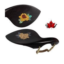 Ebony Wood Violin Chin Rest/Chinrest installed Clamp Screw,Inlay pearl shell 2