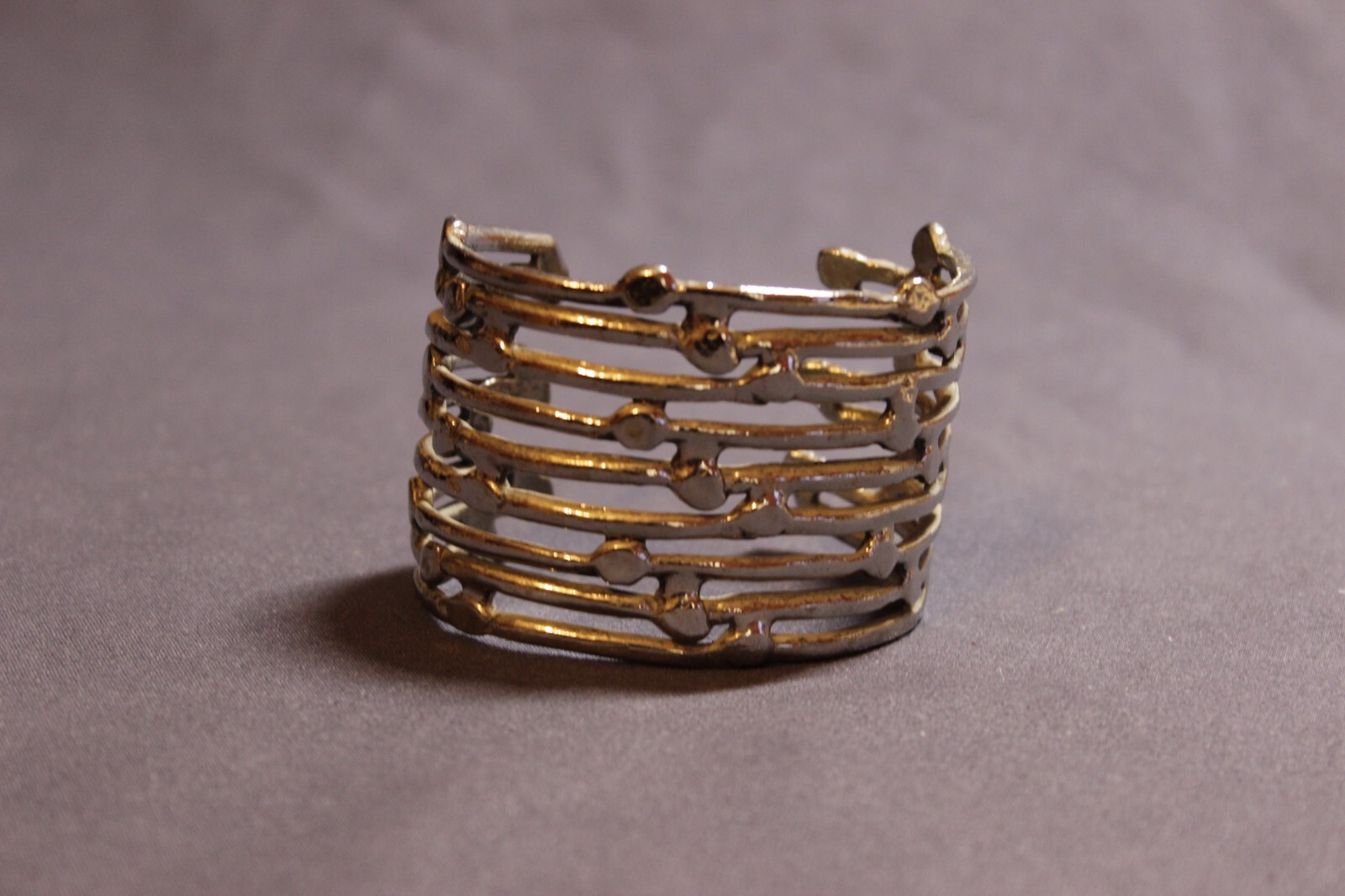 Silver Stack Ring Cuff Bracelet - Silver plated - image 7