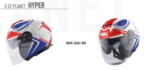 GIVI X22 PLANET HYPER/2 CASCO JET CON DOPPIA VISIERA TOURING URBAN XS-\u003eXXL  | eBay