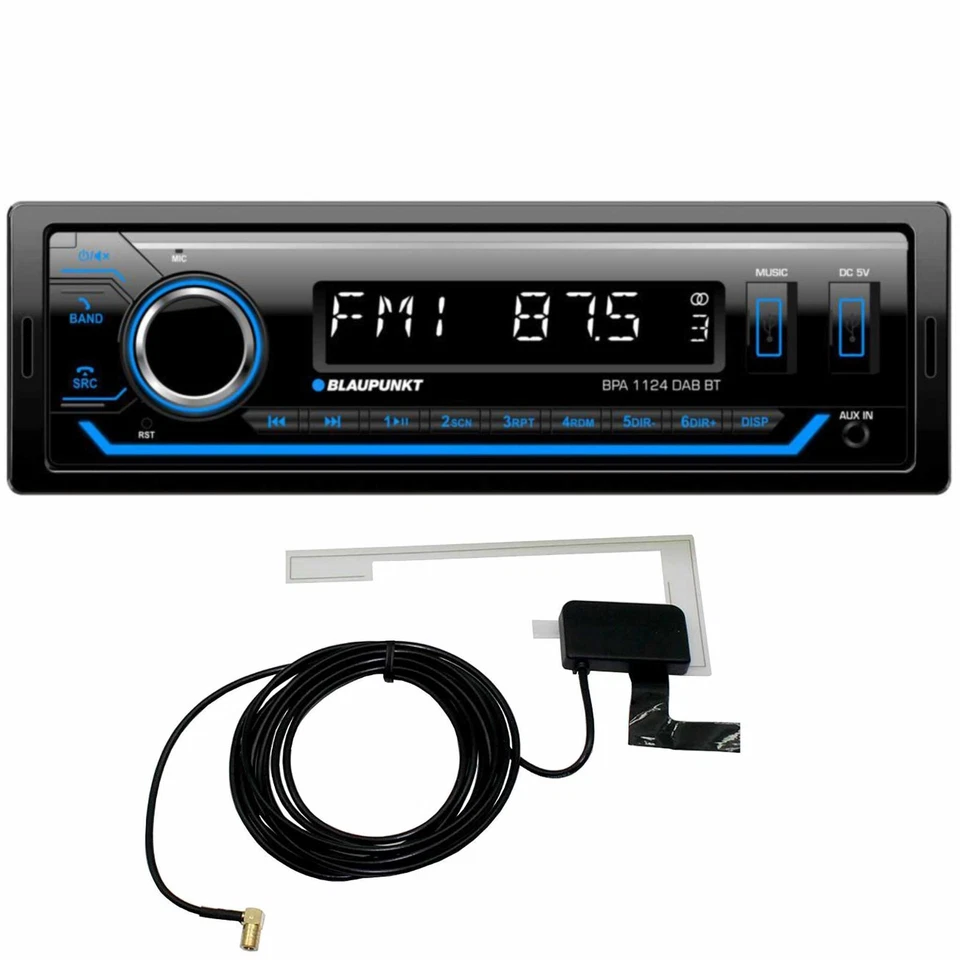DAB Voiture Radio Blaupunkt Bpa 1124 BT Stéréo Bluetooth USB Aux Entrée