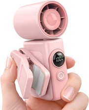 Clip-On Portable Fan for Stroller Handheld Rechargeable 360 Rotating LED Mini