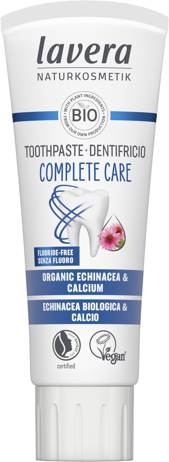 lavera Toothpaste Complete Care Fluoride-Free - 5 in 75 ml (Pack of 1), White