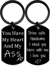Valentines Day Gifts for Him - Drive Safe Keychain for Boyfriend Husband I Love