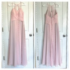 AZAZIE Pleated Sweetheart A-line Chiffon Wedding Bridesmaid Evening Blush Size 8