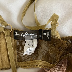 For Love & Lemons Skivvies Honeysuckle Bra In Gold (small)