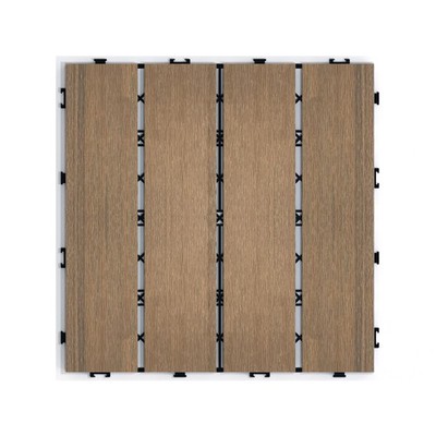 WPC Wood-Plastic Composite Interlocking Deck Tiles - Water Resistant,