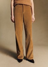 Antoinette Poisson x Sezane Wide Leg High Rise Corduroy Trousers Tan NWT EU40/8