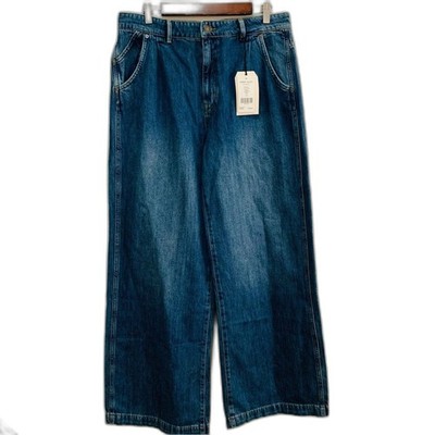 Current Elliot The Postman Lancaster Wash  Blue Wide-Leg Jeans size 31