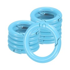12-Pack Metal Spring O Rings, 5/8" Zinc Alloy Keyring Buckle Light Blue