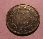 1882 H Canada Large Cent Penny - NICE Circulated Condition - 80SA