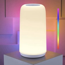 RGB LED Table Lamp, Touch Control, Dimmable 3 Settings, White, Corded