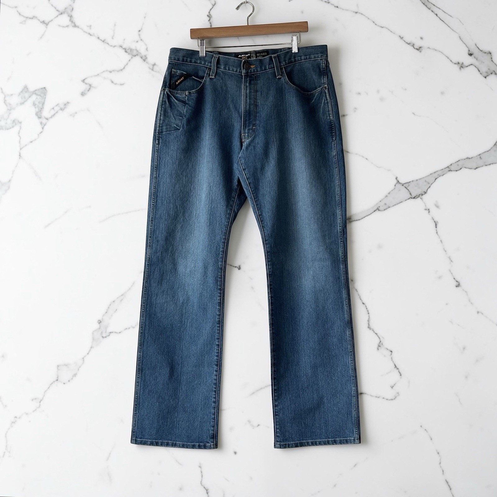 S Size 36x36 Relaxed Boot Cut Medium Wash Casual Retro