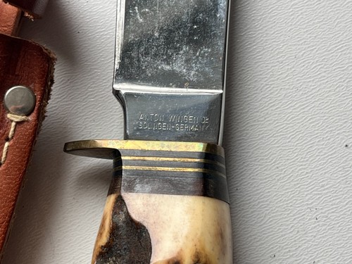 Vintage Messer, Jagdmesser mit Hirschhorngriff, Wingen J, Othello - Bild 5 von 6