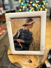 Ceramic Photo Frame with Floral Design