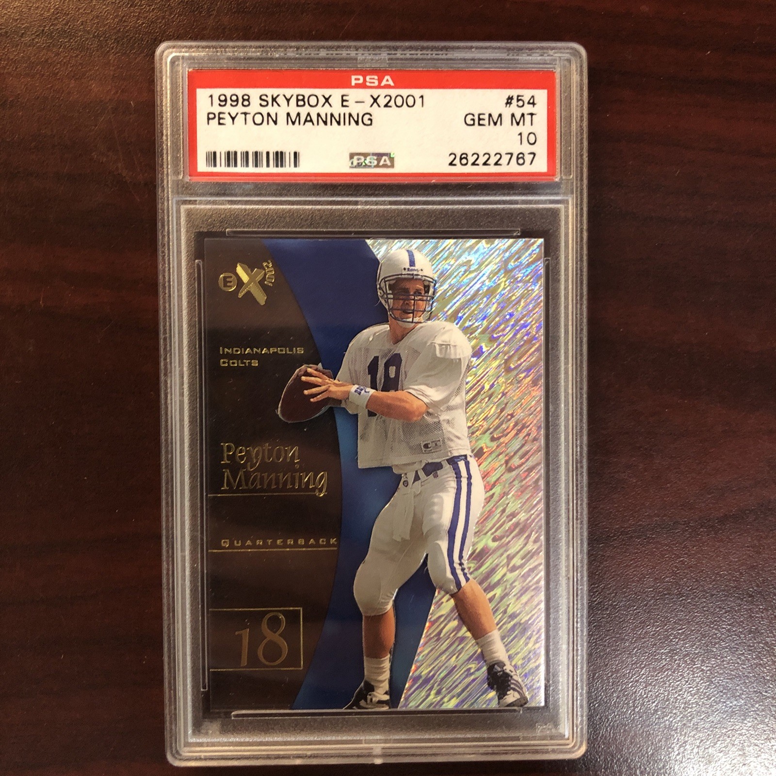 1998 SKYBOX E-X2001 ROOKIE CARD #54 PEYTON MANNING ICONIC HOF PSA 10 GEM MINT