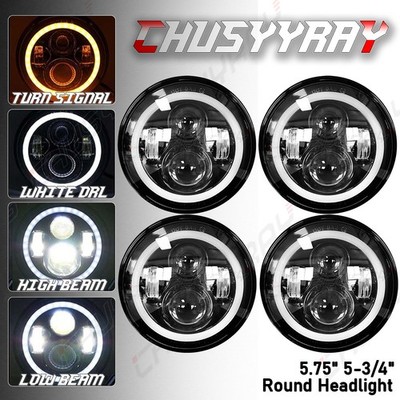 4PCS 5.75'' Round LED Headlights Halo Hi-Lo For Mazda RX-4 1974-1976