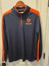 Chicago Bears NFL Team Apparel Men's L 1/4 Zip Pullover 100%Polyester