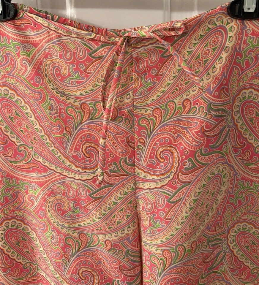 Beth Bowley Talla M 100% Seda Multi Paisley Pantalones para Dormir/Salón Usados en Excelente Condición Foto 2 de 4