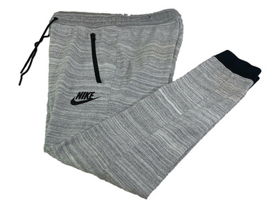 Nike NSW Advance AV15 Jogger Knit Sweat Pants Gray Heather White Black 837012 S