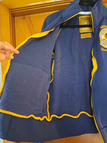 Abercrombie Fitch Jacket Mens Medium Blue Yellow Keene Valley A&F Vintage Y2K - Picture 6 of 8