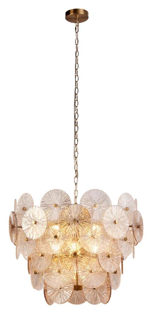 Ceiling Light Bronze Wagon Wheel 9 Clear & Amber Glass Searchlight 88210-9BZ