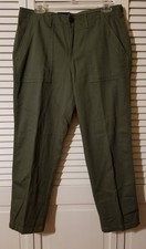 NWT Tommy Hilfiger Sz Medium Ankle Pants Olive Green Cotton Blend Casual Comfort