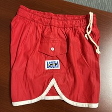 Vintage LAGUNA Swim Trunks 70s 80s Made In California Small Red Shorts