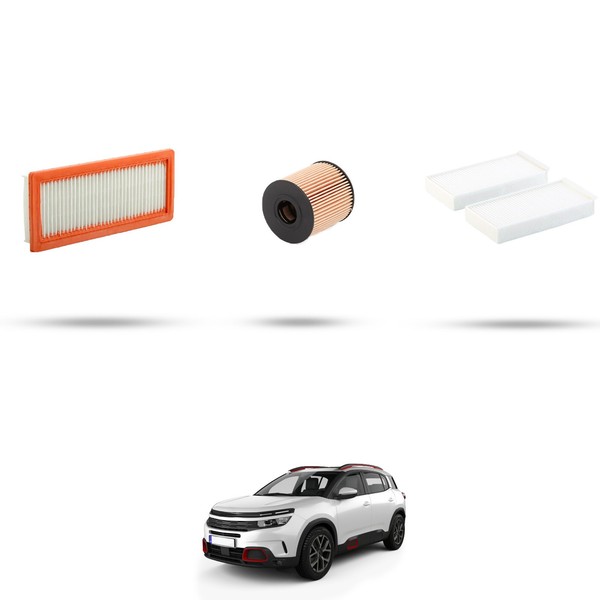Hoffcar Wartungsset - 3 Filter Kompatibel Mit Citroen C5 Aircross 1.6 Thp 16V-image