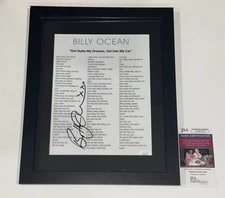BILLY OCEAN SIGNED GET OUTTA MY DREAMS, GET INTO MY CAR LYRIC SHEET  JSA COA
