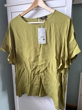C&A Damen Bluse Khaki Grün Größe 46 Neu mi...
