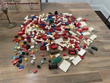 Vintage 70 s 80 s LEGO 2 lbs Pounds Random Parts Blocks Figures Tree Bulk Lot