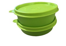 2 Tupperware Little Wonders Green Container 1266-26 w/Lid