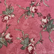 Paris Flea Market Dusty Pink Paisley Rose Sprigs 3 Sisters 1 Yard