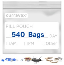 540 Pack Pill Bags 3x2.75in BPA Free Reusable Ziplock Pouches