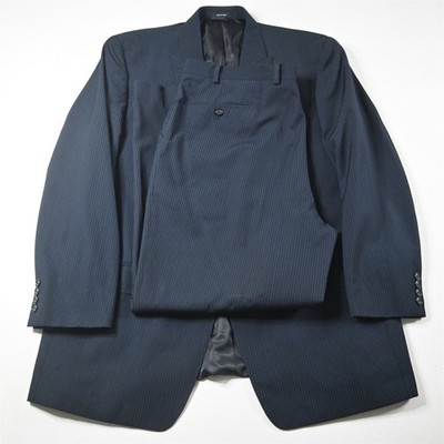 Sean John 46L 40x30 Navy Blue Striped Mens Jacket Pants Suit