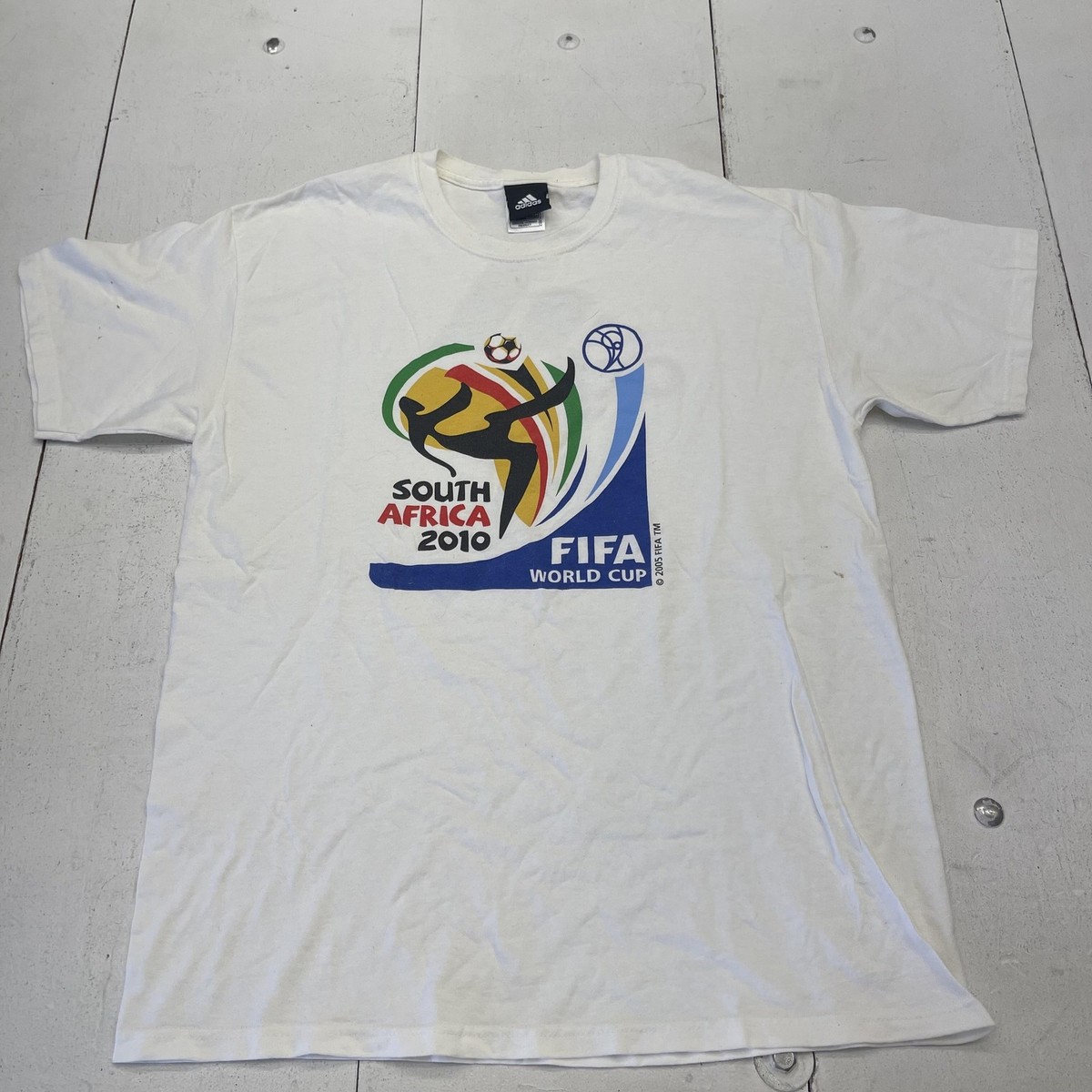 Vintage South Africa 2010 FIFA World Cup Tee Men L White Soccer
