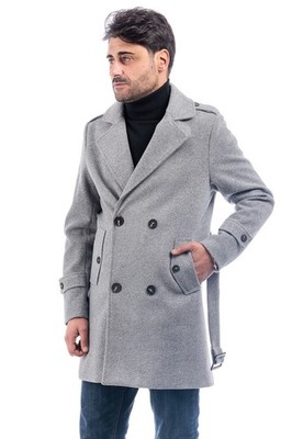 Herren Zweireiher Mantel Trench Lang Winter Freizeitjacke Jacke VEQUE