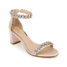 Women's Jewel Badgley Mischka Bronwen Block Heel Evening Sandals Champagne