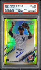 2021 Topps Chrome Rookie Autographs Deivi Garcia 47/50 RC Auto Gold Ref PSA 9