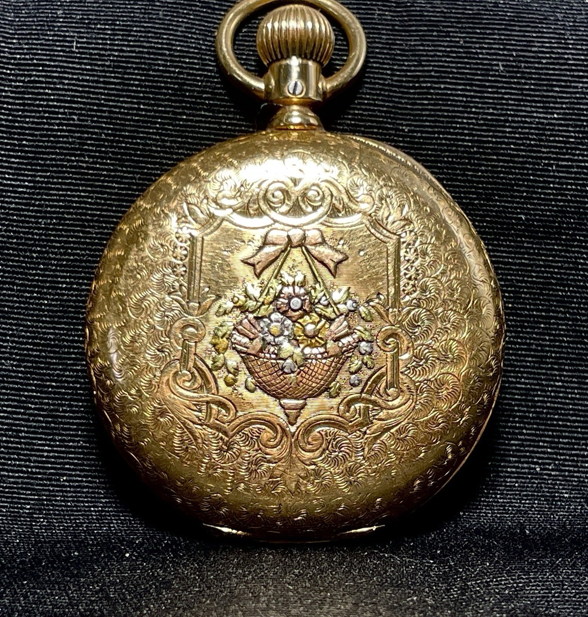 Beautiful Antique 14K Gold Pocketwatch, 1800s, Elgin 6s, Engraved