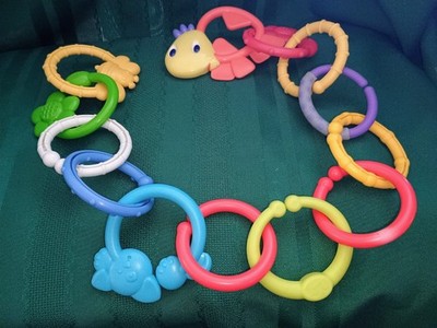 BRIGHT STARS & KIDS II Interlocking Lot of 13 LINKS Baby TODDLER Teething TOYS 