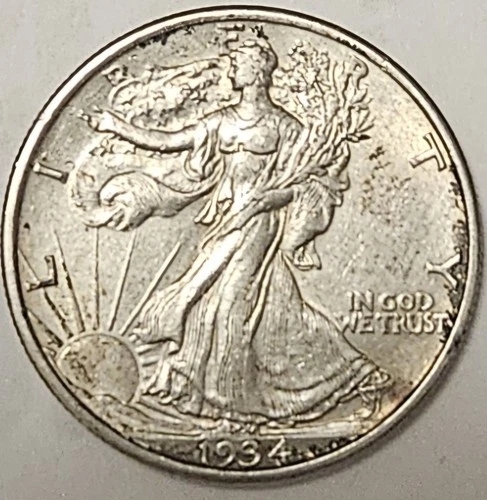 1934 Liberty Walking Half Dollar Silver 50C US Coin Circulated Business Strike