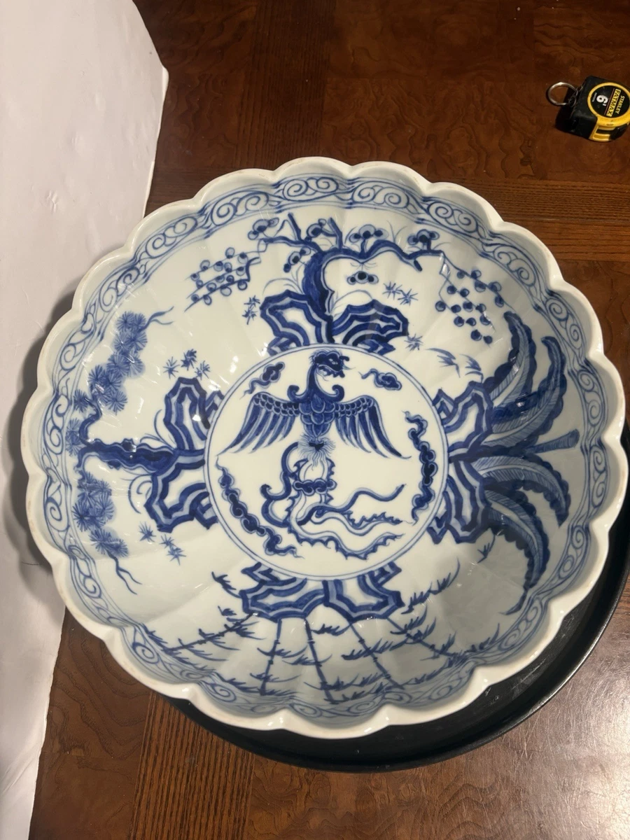 蓝色陶瓷中国古董碗| eBay