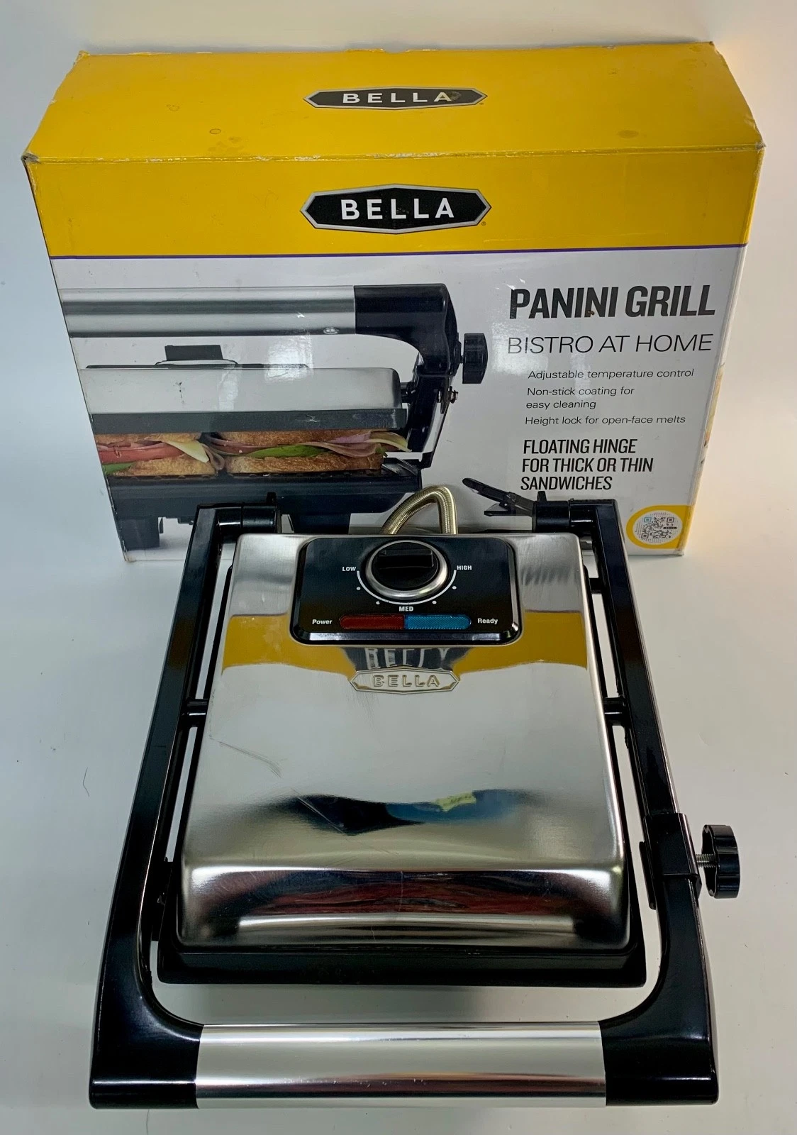 Bella Panini Grill Press & Sandwich Maker GH-815 Electric w/ Box