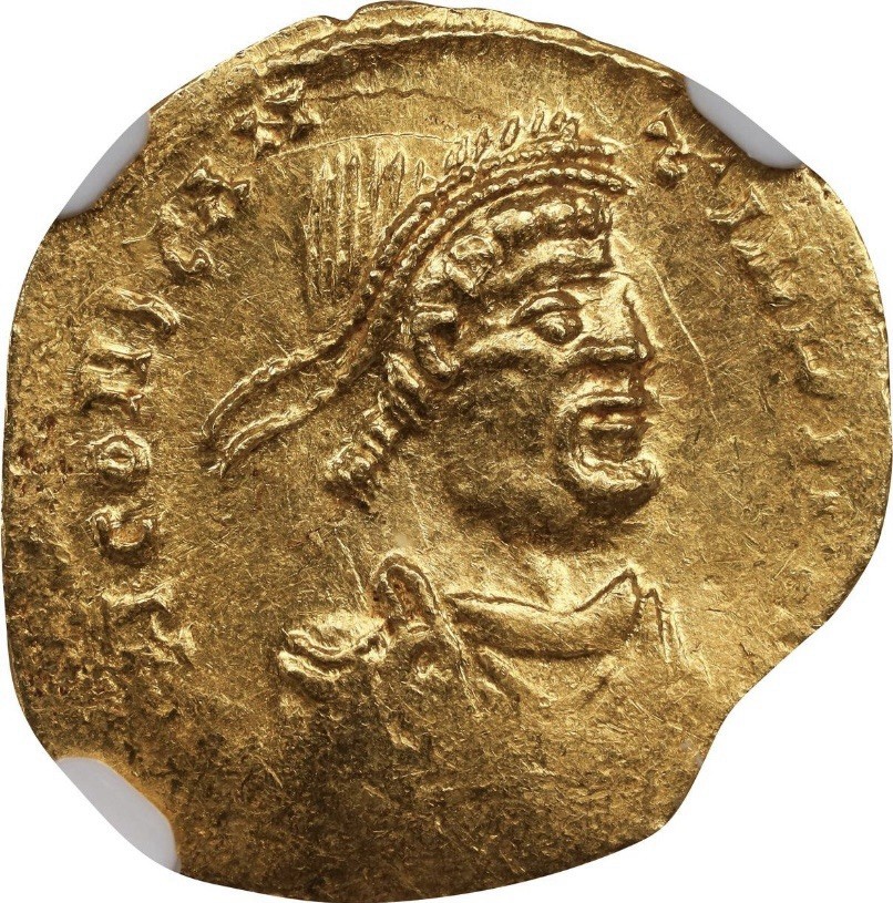 GOLD Constans 641-668 AD, Roman Byzantine Empire 5/5 AV Tremissis
