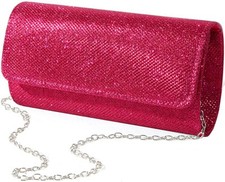 Evening Bag Clutch Purses for Women Ladies Sparkling Party Handbag Rose