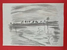 Vincent van Gogh Drawing on paper (Handmade) signed and stamped