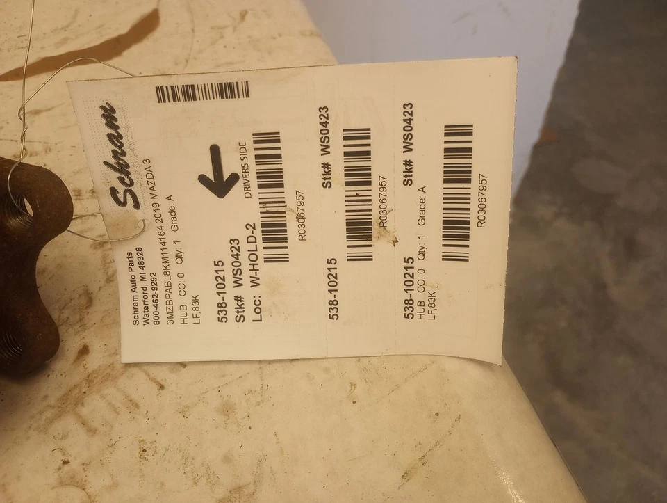 Front Hub BDTS3304XA Fits 19-23 Mazda 3 3067957 - Image 4 of 4